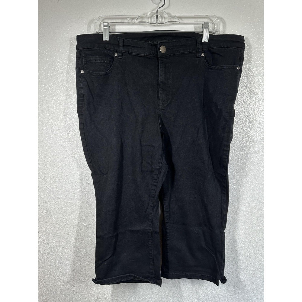 Lane Bryant Jeans Womens 16 Black‎ Stretch High Rise Straight Leg Denim Pants